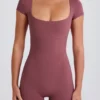 Open-Back Unitard in Acai Open-Back Unitard in Acai