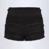 Orla Ruffled Mid-Rise Shorts in Black Orla Ruffled Mid-Rise Shorts in Black