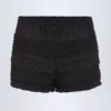 Orla Ruffled Mid-Rise Shorts in Black Orla Ruffled Mid-Rise Shorts in Black