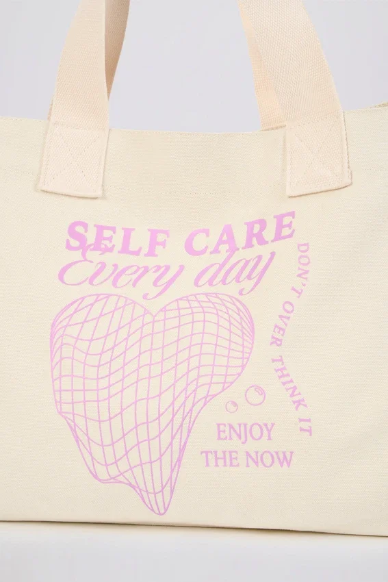 Oversized Canvas Tote Bag in Egg Shell Oversized Canvas Tote Bag in Egg Shell