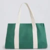 Oversized Canvas Tote Bag in Green Oversized Canvas Tote Bag in Green