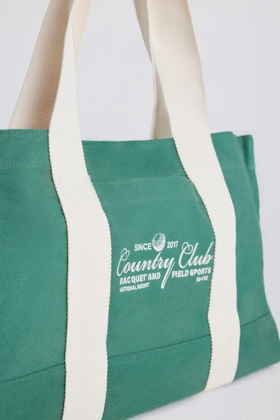 Oversized Canvas Tote Bag in Green Oversized Canvas Tote Bag in Green