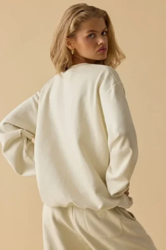 Oversized Crew Neck Sweatshirt in Bone Oversized Crew Neck Sweatshirt in Bone