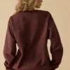Oversized Crew Neck Sweatshirt in Mahogany Oversized Crew Neck Sweatshirt in Mahogany