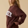 Oversized Crew Neck Sweatshirt in Mahogany Oversized Crew Neck Sweatshirt in Mahogany