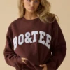 Oversized Crew Neck Sweatshirt in Mahogany Oversized Crew Neck Sweatshirt in Mahogany