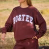 Oversized Crew Neck Sweatshirt in Mahogany Oversized Crew Neck Sweatshirt in Mahogany