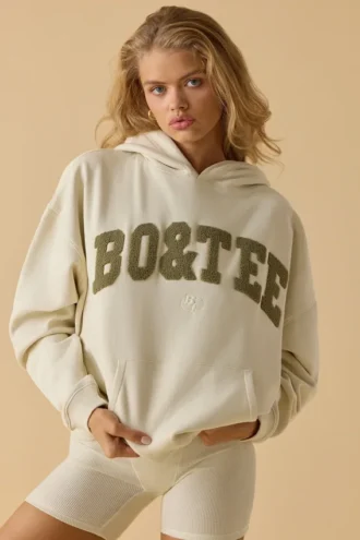Oversized Hooded Sweatshirt in Bone Oversized Hooded Sweatshirt in Bone