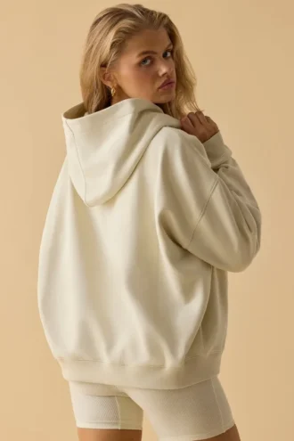 Oversized Hooded Sweatshirt in Bone Oversized Hooded Sweatshirt in Bone