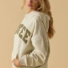Oversized Hooded Sweatshirt in Bone Oversized Hooded Sweatshirt in Bone