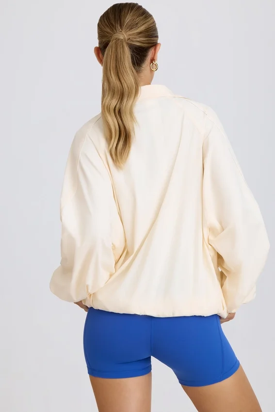 Oversized Track Jacket in White Oversized Track Jacket in White