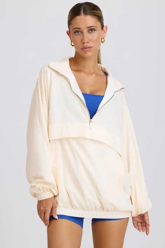 Oversized Track Jacket in White Oversized Track Jacket in White