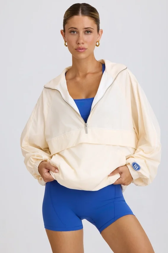 Oversized Track Jacket in White Oversized Track Jacket in White