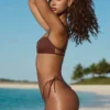 Pasyon Bandeau Bikini Top in Chocolate Brown
