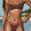 Pasyon Bandeau Bikini Top in Chocolate Brown