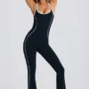 Petite Soft Active Open-Back Jumpsuit in Black Petite Soft Active Open-Back Jumpsuit in Black