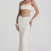 Pisa Embellished Cross Back Crop Top in White Pisa Embellished Cross Back Crop Top in White