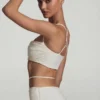 Pisa Embellished Cross Back Crop Top in White Pisa Embellished Cross Back Crop Top in White