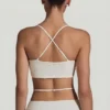 Pisa Embellished Cross Back Crop Top in White Pisa Embellished Cross Back Crop Top in White