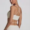 Pisa Embellished Cross Back Crop Top in White Pisa Embellished Cross Back Crop Top in White