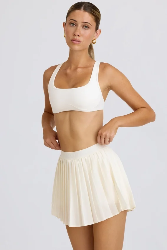 Pleated Tennis Skirt in White Pleated Tennis Skirt in White