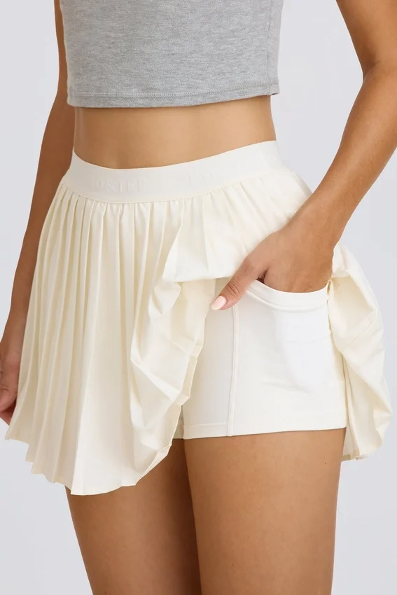 Pleated Tennis Skirt in White Pleated Tennis Skirt in White