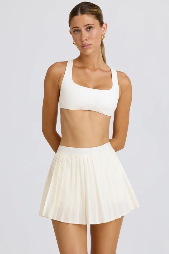 Pleated Tennis Skirt in White Pleated Tennis Skirt in White