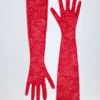 Poe Lace Gloves in Fire Red Poe Lace Gloves in Fire Red