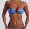 Palau Bead-Embellished High-Leg Cheeky Bikini Bottoms in Powder Blue