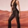 Ramona Embellished Plunge Neck Jumpsuit in Black Ramona Embellished Plunge Neck Jumpsuit in Black