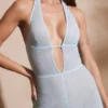 Ramona Petite Embellished Plunge Neck Jumpsuit in Aqua Ramona Petite Embellished Plunge Neck Jumpsuit in Aqua