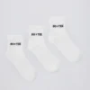Ribbed Crew Sock Bundle in White Ribbed Crew Sock Bundle in White