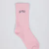 Ribbed Half-Crew Socks in Powder Pink Ribbed Half-Crew Socks in Powder Pink
