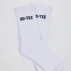 Ribbed Half-Crew Socks in White Ribbed Half-Crew Socks in White