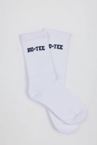 Ribbed Half-Crew Socks in White Ribbed Half-Crew Socks in White