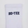 Ribbed Half-Crew Socks in White Ribbed Half-Crew Socks in White