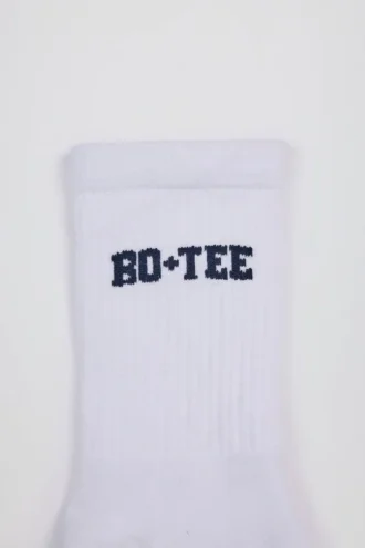 Ribbed Half-Crew Socks in White Ribbed Half-Crew Socks in White