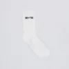 Ribbed Half-Crew Socks in White Ribbed Half-Crew Socks in White