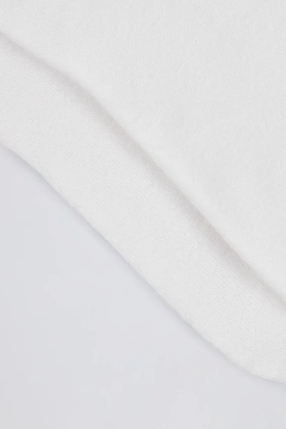 Ribbed Half-Crew Socks in White Ribbed Half-Crew Socks in White