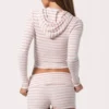Ribbed Jersey Mini Shorts in Pink Stripe Ribbed Jersey Mini Shorts in Pink Stripe
