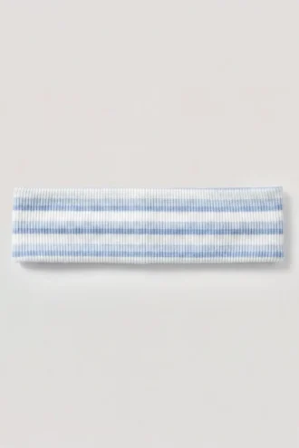Ribbed Jersey Headband in Blue Stripe Ribbed Jersey Headband in Blue Stripe