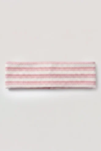 Ribbed Jersey Headband in Pink Stripe Ribbed Jersey Headband in Pink Stripe