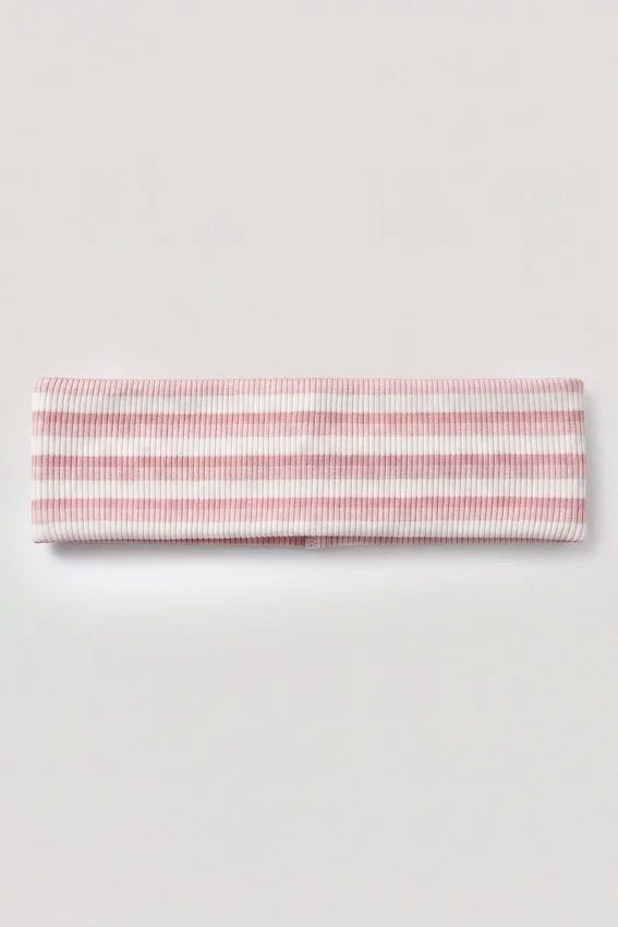 Ribbed Jersey Headband in Pink Stripe Ribbed Jersey Headband in Pink Stripe