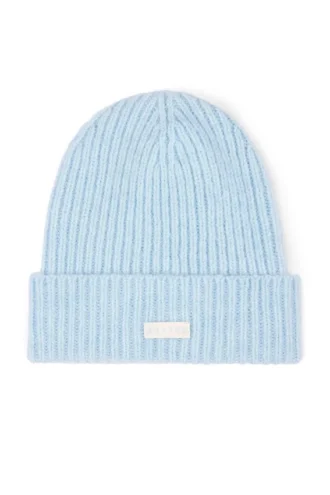 Ribbed Knit Beanie Hat in Powder Blue Ribbed Knit Beanie Hat in Powder Blue