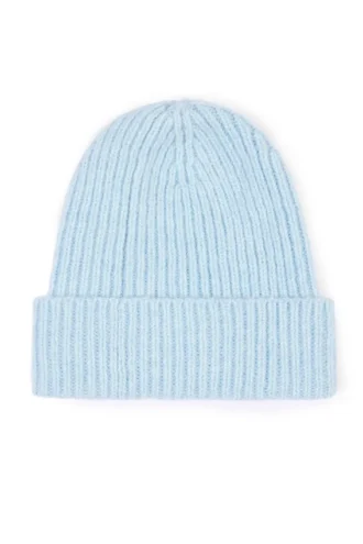 Ribbed Knit Beanie Hat in Powder Blue Ribbed Knit Beanie Hat in Powder Blue