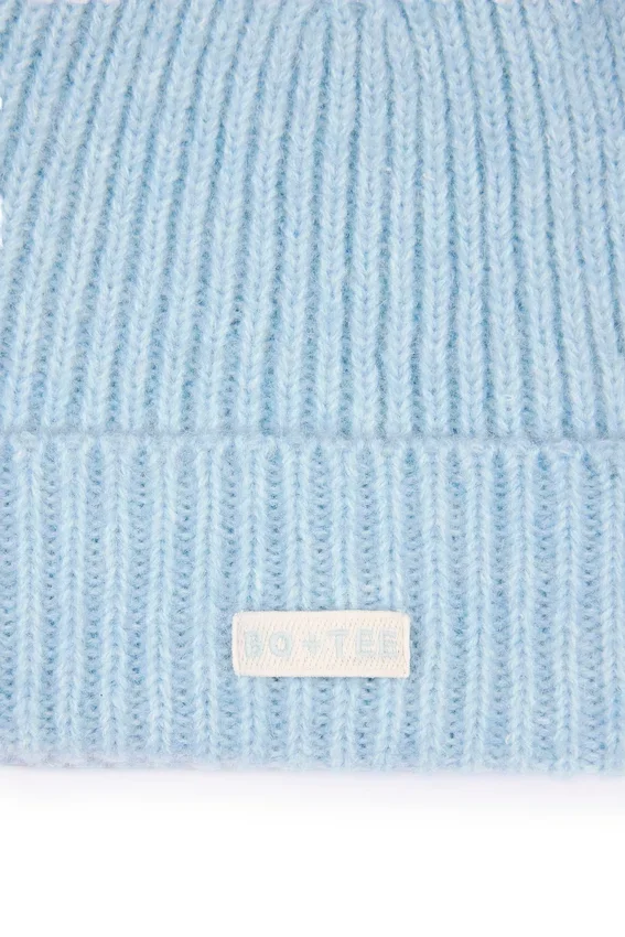Ribbed Knit Beanie Hat in Powder Blue Ribbed Knit Beanie Hat in Powder Blue