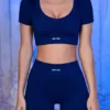 Ribbed Mini Shorts in Navy Ribbed Mini Shorts in Navy