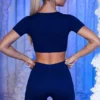 Ribbed Mini Shorts in Navy Ribbed Mini Shorts in Navy