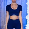 Ribbed Mini Shorts in Navy Ribbed Mini Shorts in Navy