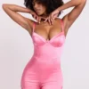 Romera Satin Corset Mini Playsuit in Pink Romera Satin Corset Mini Playsuit in Pink